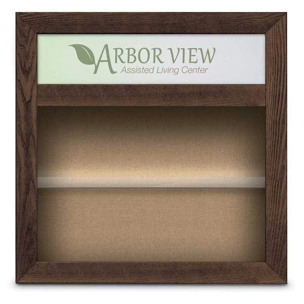 Outdoor Enclosed Combo Board, 42"x32", Bronze Frame/Black & Forbo